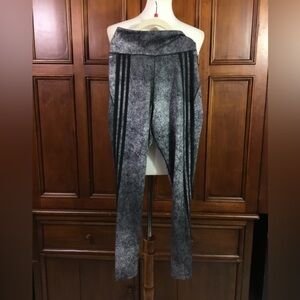 Adidas Womens Compression Workout Pants Size Sm Lknw As Seen Gray Black Stripes